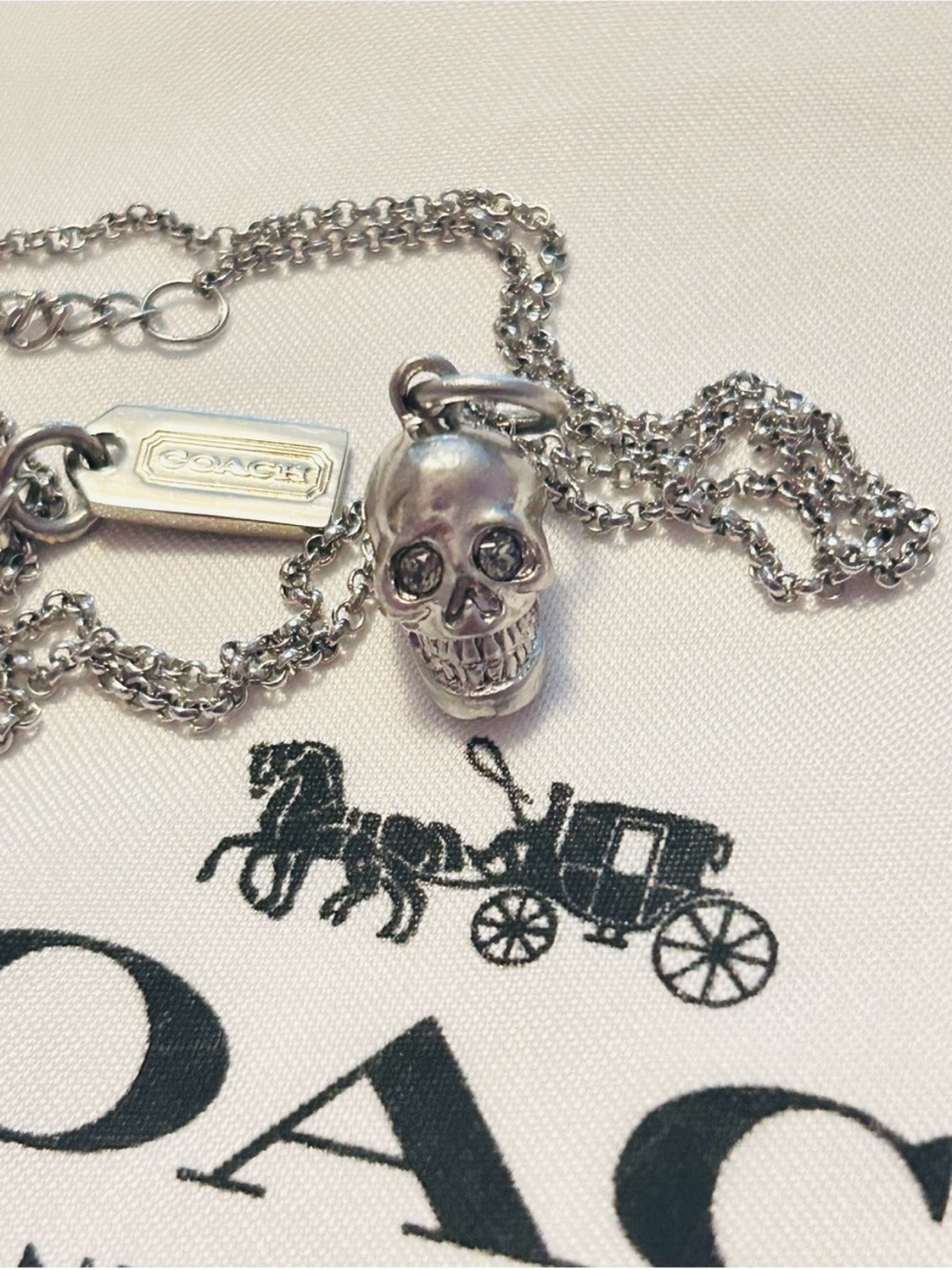 Coach Y2K Skull Charm Necklace